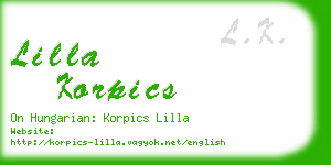 lilla korpics business card